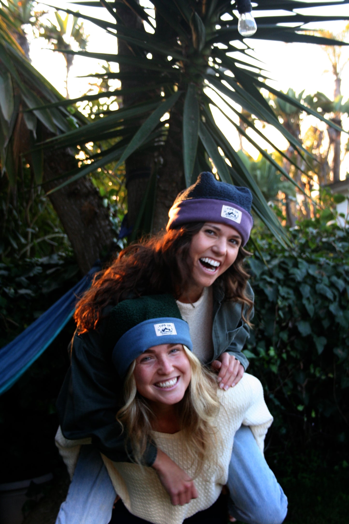 Crown Beanie - Navy & Purple